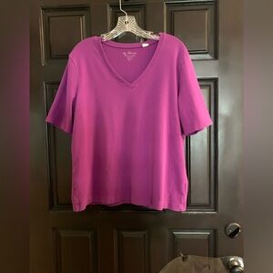 Chico's Women's Purple V-Neck Top size 3(XL)
